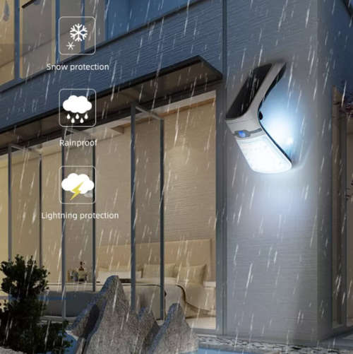 40w Foldable Solar Charged Motion Sensor Elegant Wall Light - No Wiring Required!