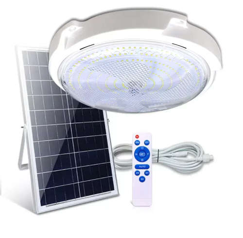 100w Solar Ceiling Light with Separate Solar Panel - Remote Control