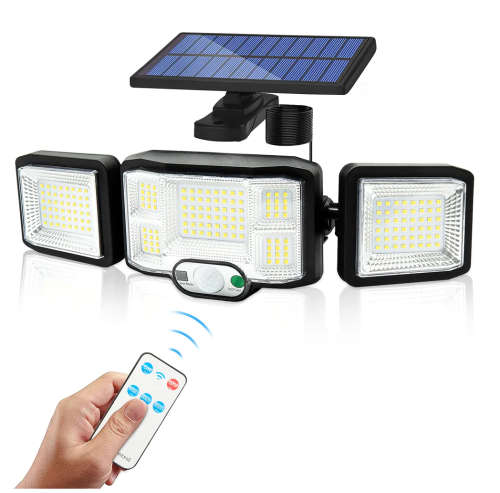 25W LED Split Solar Flood Light - 3 Adjustable Heads - 3 Modes - 136LED