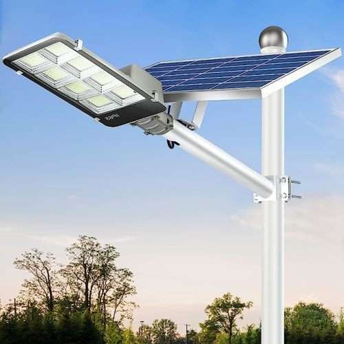 Super Bright 1000w Solar Street Light with Separate Panel and Mounting Pole - Remote Controlled