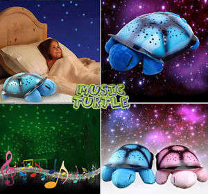 Music Turtle Toy Night Light Kids or Baby Bedroom Projector LED Lamp Star Sky