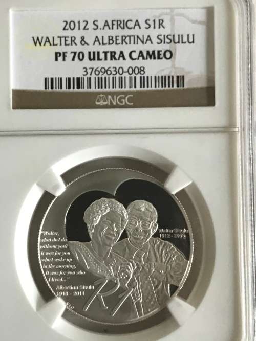 2012 Walter And Alberti a Sisulu PF 70. A Perfect Coin
