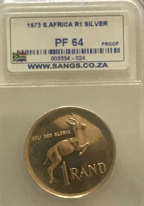 1973 Silver R1 SANGS Graded PF 64