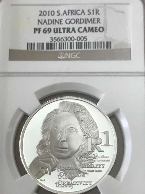 2010 Silver R1 Nadine Gordimer PF69 Ultra Cameo