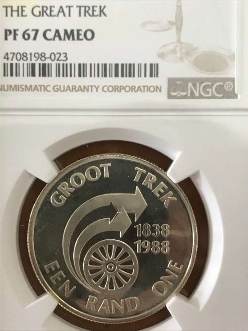 1988 Silver R1 The Great Trek PF 67 Cameo