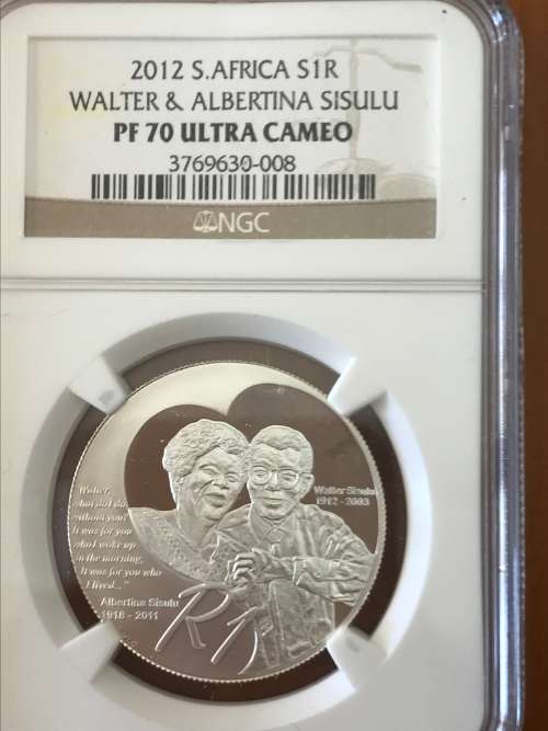 2012 Silver R1 Walter And Albertina Sisulu PF 70 Ultra Cameo