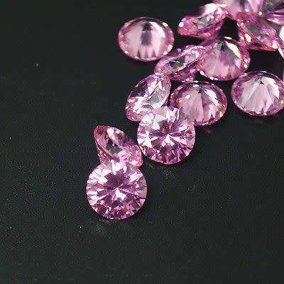Cubic Zirconia 7.0mm Pink Round Cut** Master Cut**