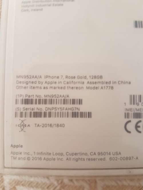 iPHONE 7 - 128GB - ROSE GOLD - NEW!