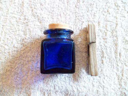 Small Blue Bottle with Cork Stopper