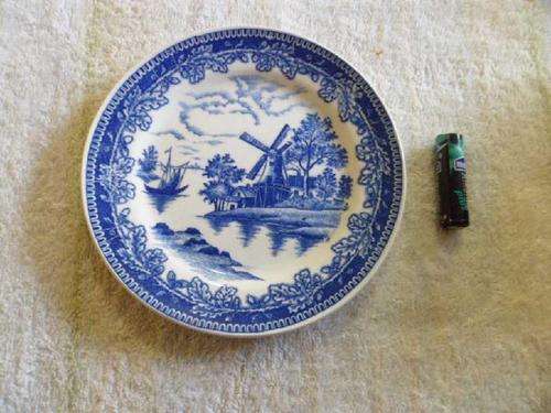 Small Blue Porcelain Display Plate - No Markings