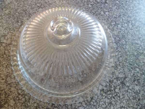 Large Glass Serving Platter with Lid