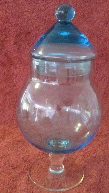 Blue Glass Jar with Lid