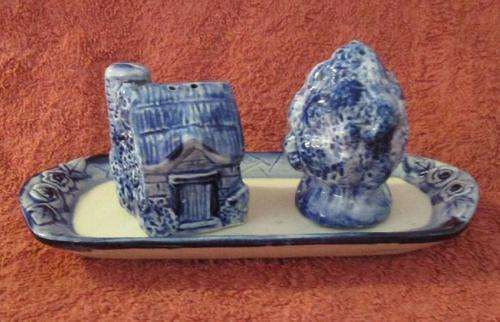 Salt and Pepper set on Tray - The Mustard pot may be the missing item