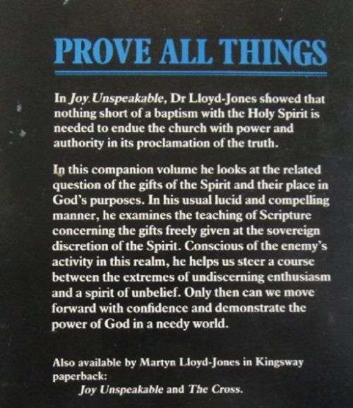 Prove All Things - The Sovereign Work of the Holy Spirit - D. Martyn Lloyd-Jones