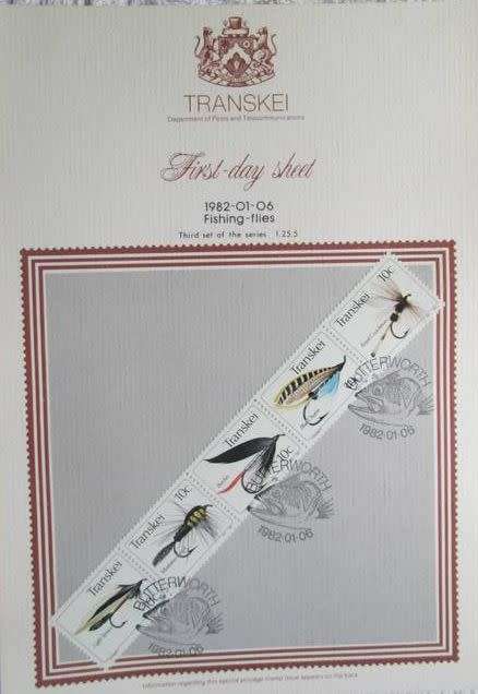 1982 Transkei Fishing Flies First Day Sheet Third Set of Series 1.25.5