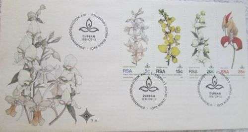 RSA 10TH WORLD ORCHID CONFERENCE FDC 3.31 DURBAN 11/09/1981
