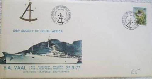 RSA Ship Society of South Africa FDC SA Vaal 1977