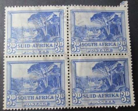 Union of South Africa 1933 Local Motives 3d block of 4 used
