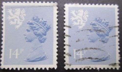 Great Britain Scotland 1981 Queen Elizabeth II - New Values 2 x 14P used