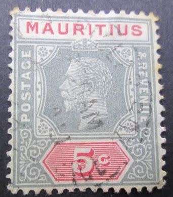 Mauritius 1921 -1932 King George V - New Watermark 5c used
