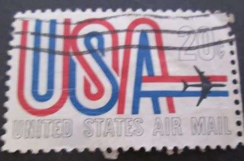 United States Postage 1968 20c Airmail Stamp used