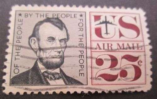 United States Postage 1960 25c Airmail Stamp used