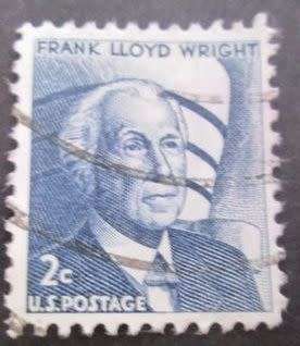 United States Postage 1966 Prominent Americans - Frank Lloyd Wright 2c stamp used