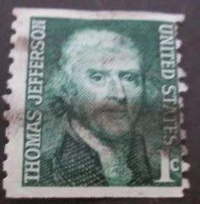 United States Postage 1968 Prominent Americans - Thomas Jefferson 1c used