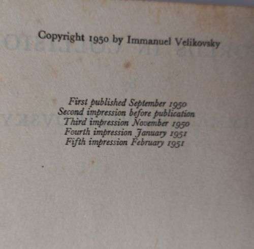Worlds in Collision - Immanuel Velikovsky - Hardcover