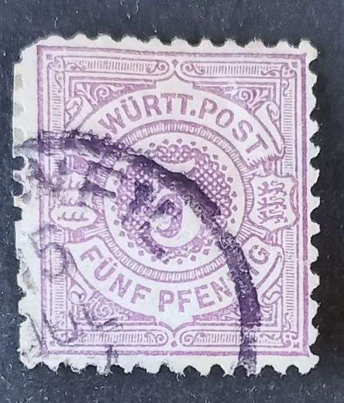 Old Germany - Wurttemberg - 1875 - 5pf used