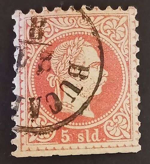 Austria 1867 Emperor Franz Joseph Austrian Post Turkish Empire 5 sld fine print used
