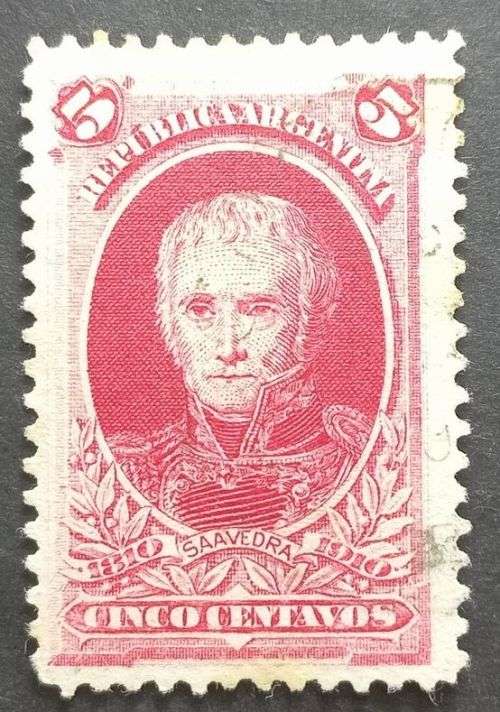 Argentina 1910 The 100th Anniversary of the Revolution, 1810-1910 5c used