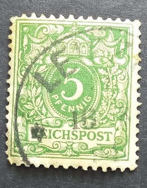 German Empire 1889 -1900 Definitives - Value Stamp and Imperial Eagle 5 Pfg green used