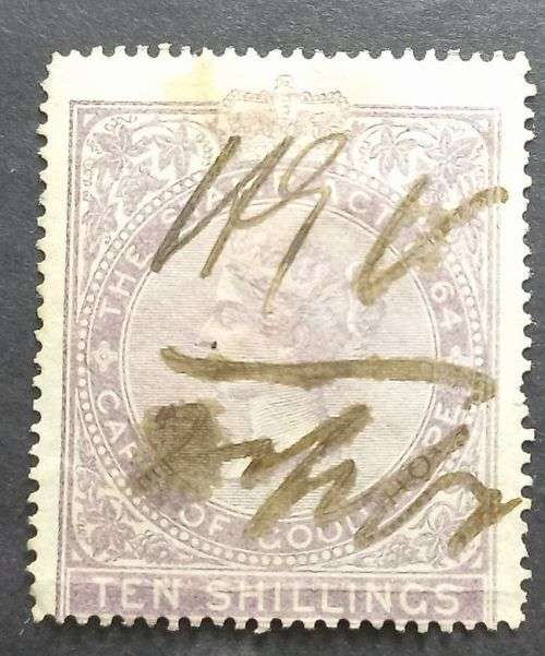 Cape of Good Hope 10/-  :Revenue Stamp Act 1864 used