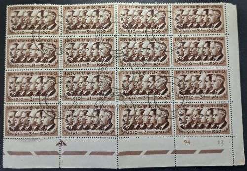 Union of South Africa 1960 Union Day Sheet of 16 used