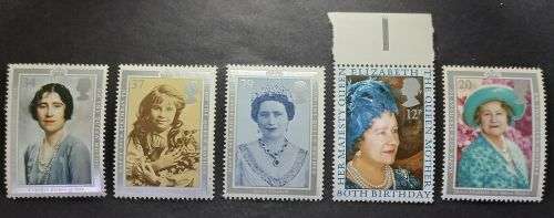 Great Britain 1990  90th Anniv of the Birth of the Queen Mother Elizabeth and 1980 80th Birthday MNH