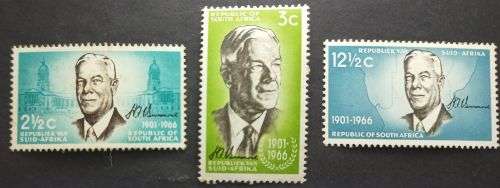 RSA 1966 Verwoerd Commemoration set 2 mint 1 Not used