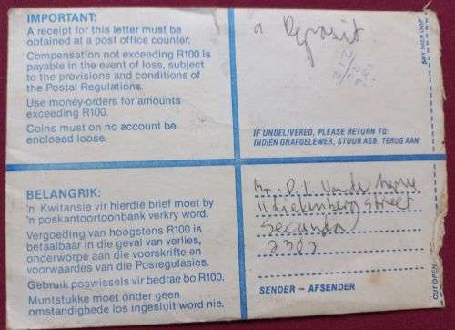 RSA Registered post 1994 cancellation nice set