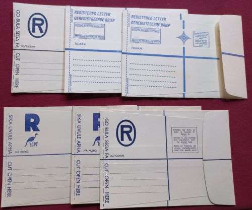 RSA 6 unused Registered letter envelopes