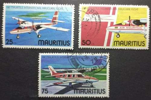 Mauritius 1977 Inaugural International Flight of `Air Mauritius` part set used