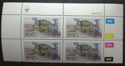 SWA - 1985 Narrow-gauge Railway Locomotives Full Set of Control Blocks of 4 MNH