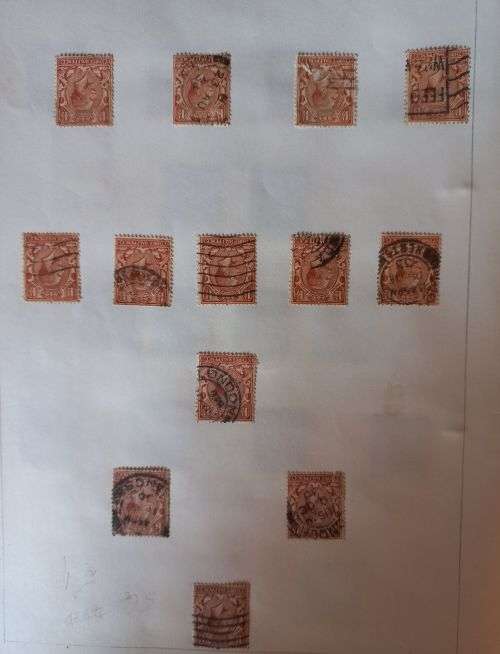 Great Britain King Edward V11 13 x 1 1/2d stamps on sheet
