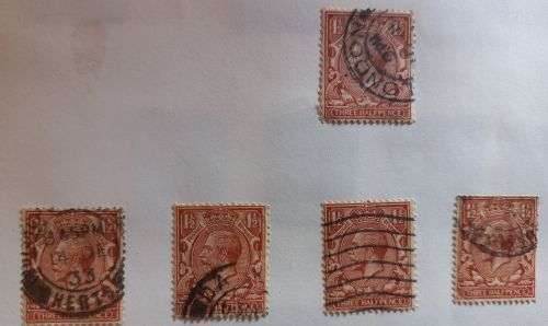 Great Britain King Edward V11 13 x 1 1/2d stamps on sheet