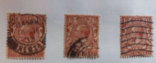 Great Britain King Edward V11 13 x 1 1/2d stamps on sheet