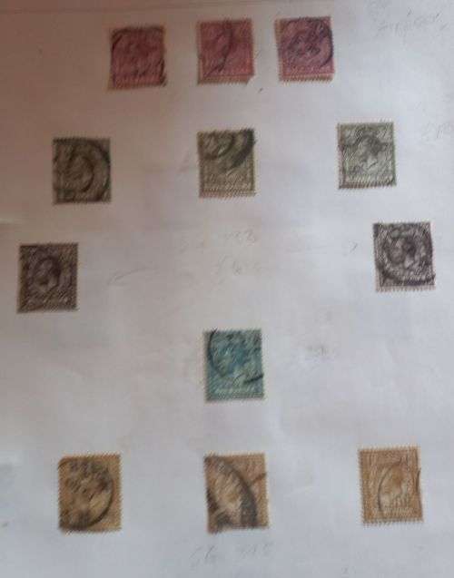 Great Britain King Edward V11 6,7 9,10d and 1/- used on sheet