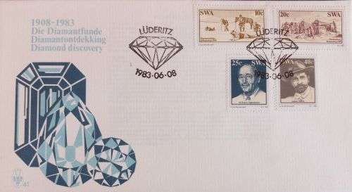 SWA 1983 FDC 47  75th ANNIVERSARY OF DISCOVERY OF DIAMONDS
