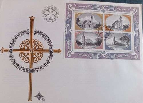 SWA 1978 FDC S2 Historic Churches in SWA Miniature Sheet No. 4