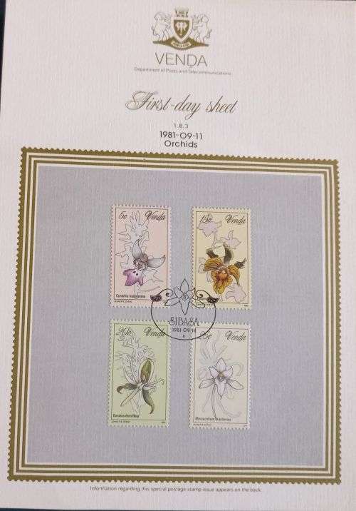 Venda 1981 First Day Sheet 1.8.3 Orchids