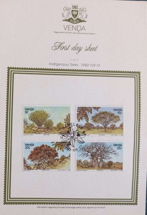 Venda 1982 First Day Sheet 1.12.7 Indigenous Trees of Venda