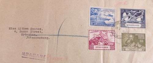 Swaziland 1949 The 75th Anniversary of Universal Postal Union on FDC